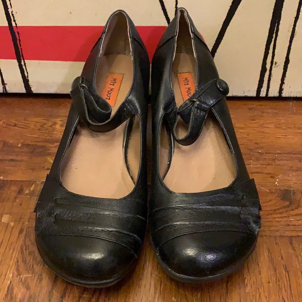 Miz Mooz genuine leather heels with Velcro strap